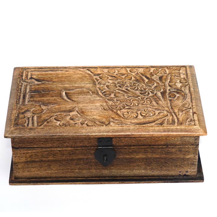 R. Expo/Song of India – wholesale Decorative box – Elephant Carved Mango Wood Box 4