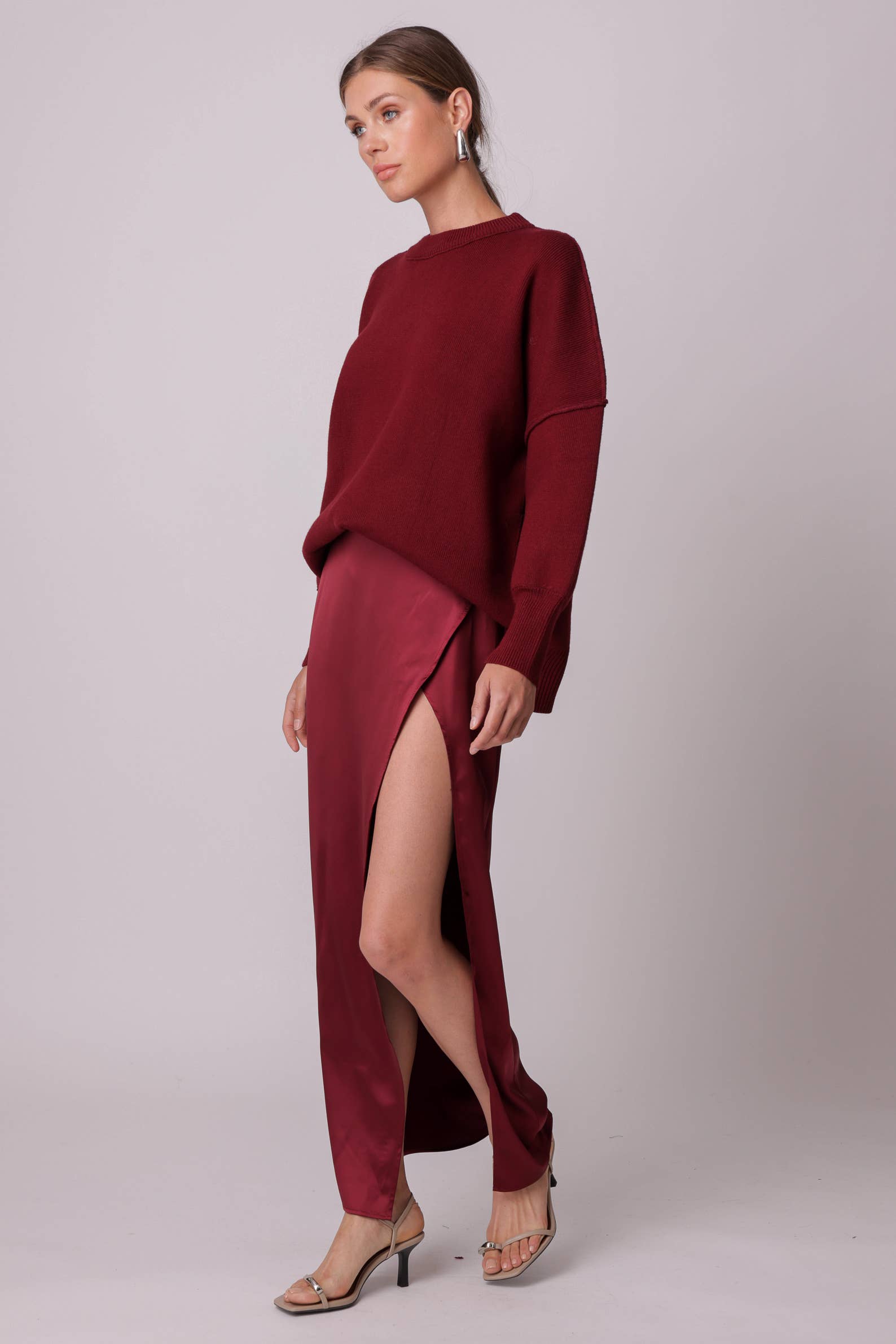 BURGUNDY ALLINA SKIRT for wholesale on Faire3