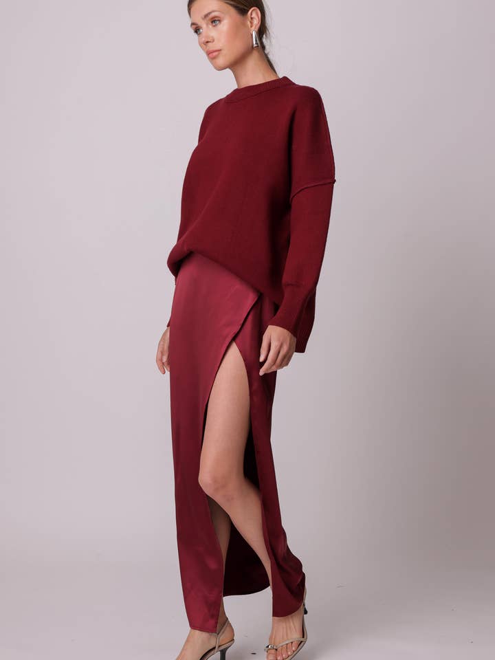 BURGUNDY ALLINA SKIRT for wholesale on Faire3