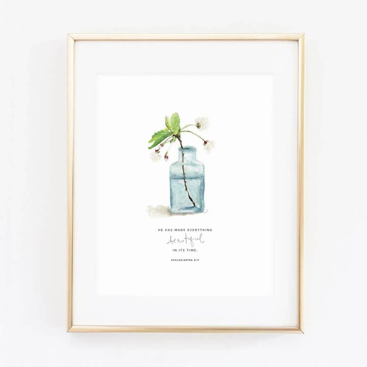 Eclesiastés 3:11 Lámina de escritura en flor de cerezo para venta al por mayor de emily lex studio