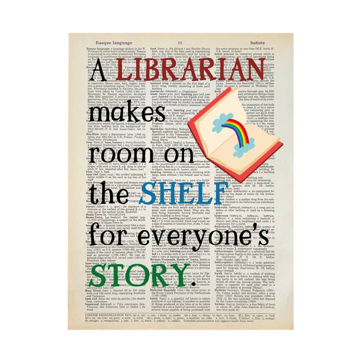 A librarian makes room | Dictionary Print | Vintage Book Art for wholesale by Bookish Birds