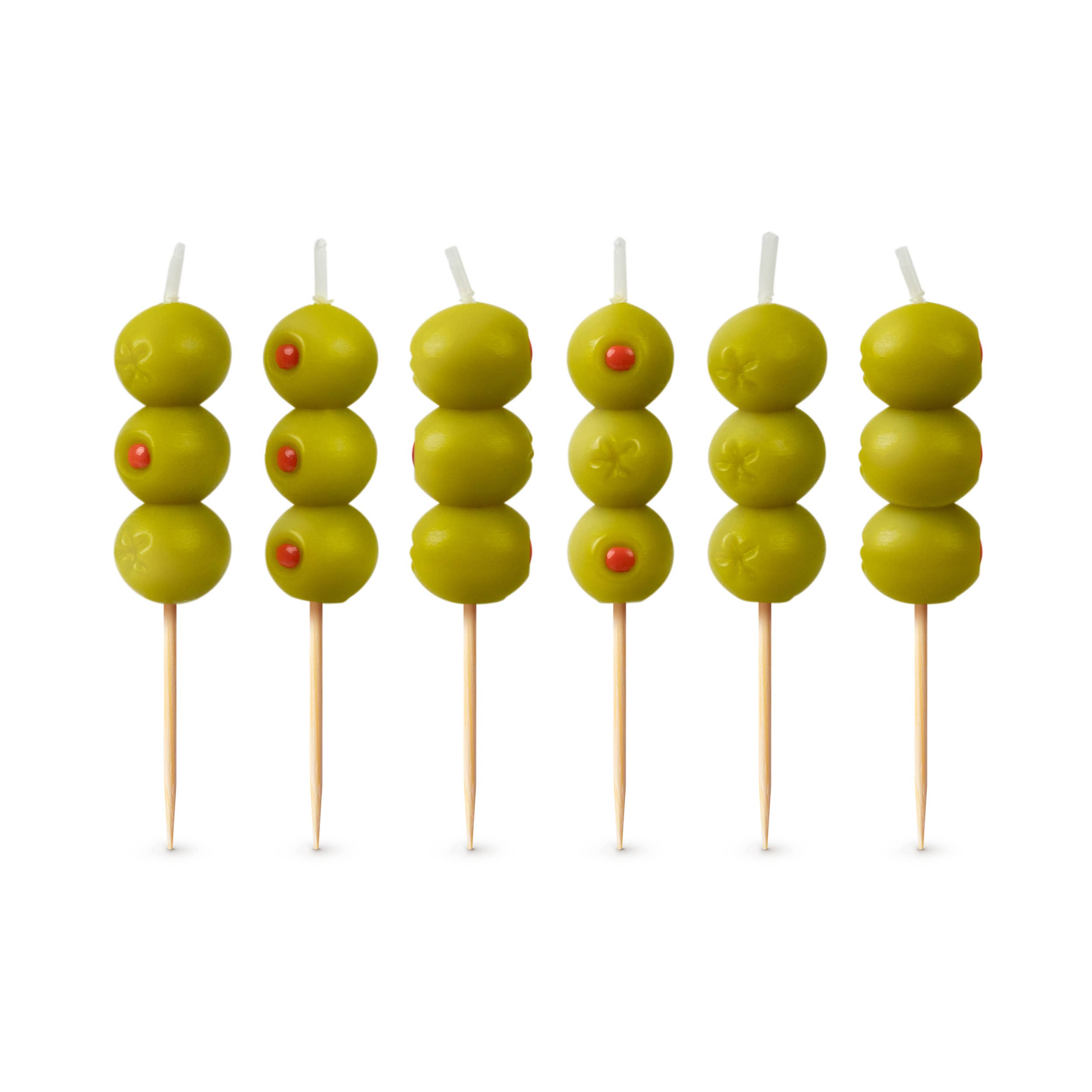 Fred & Friends - Wholesale Novelty Candle - COCKTAIL PARTY Olive Candles - Set of 61