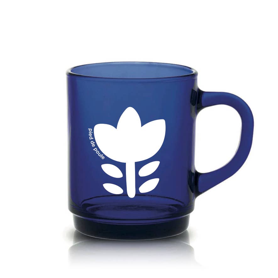 Pied De Poule - Wholesale Coffee Mug - Duralex mug - “RETRO” BLUE7