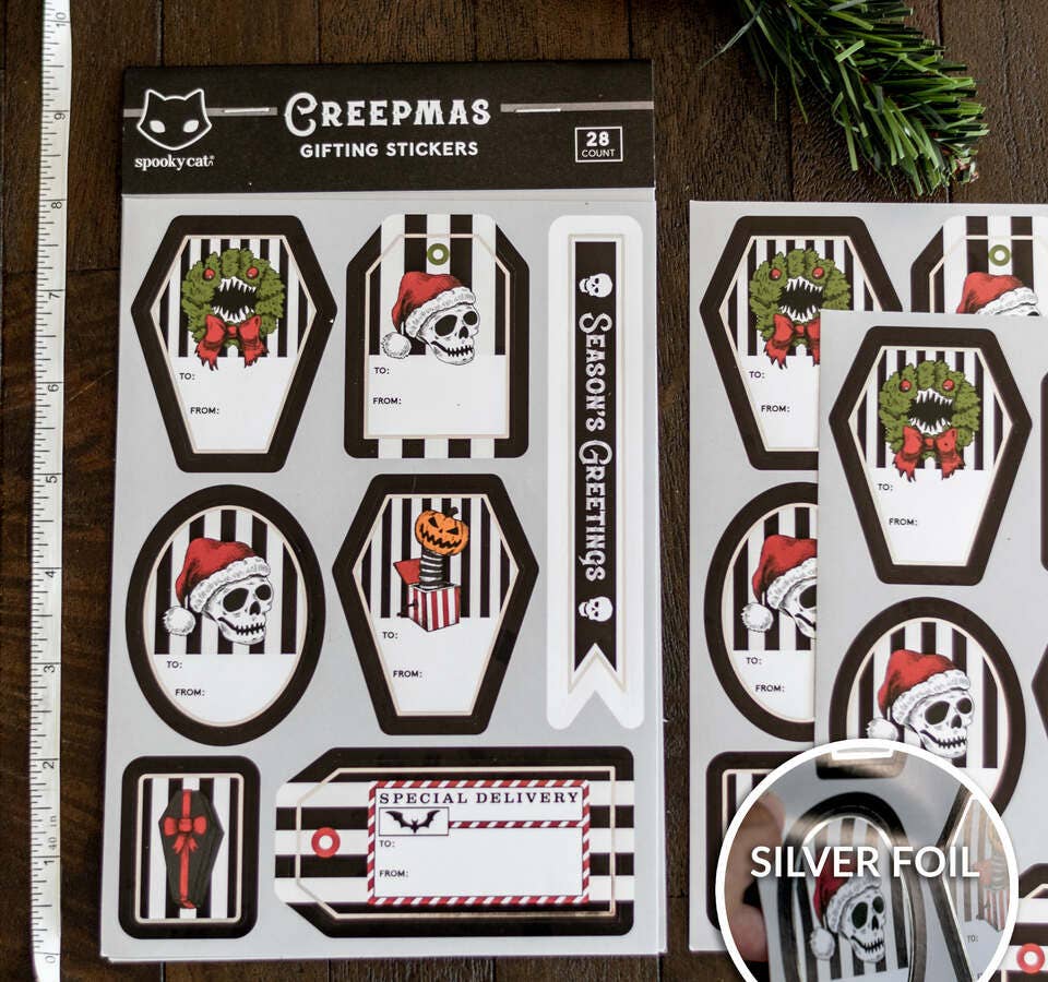 Spooky Cat Press - Wholesale Gift Tag Label - Creepmas Gift Label (Booklet)3