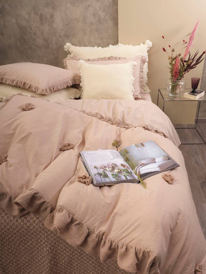 BOUQUET, Bettdecke, hergestellt in Italien, 100% Baumwolle für den Großhandel von OPIFICIO DEI SOGNI by David Home srl