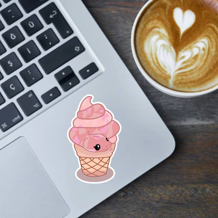 Hand Drawn Pink Snake Ice Cream 2.5" Vinyl Sticker and other Purchase Wholesale soft scoop ice cream. Free Returns & Net 60 Terms on Faire trending on Faire.