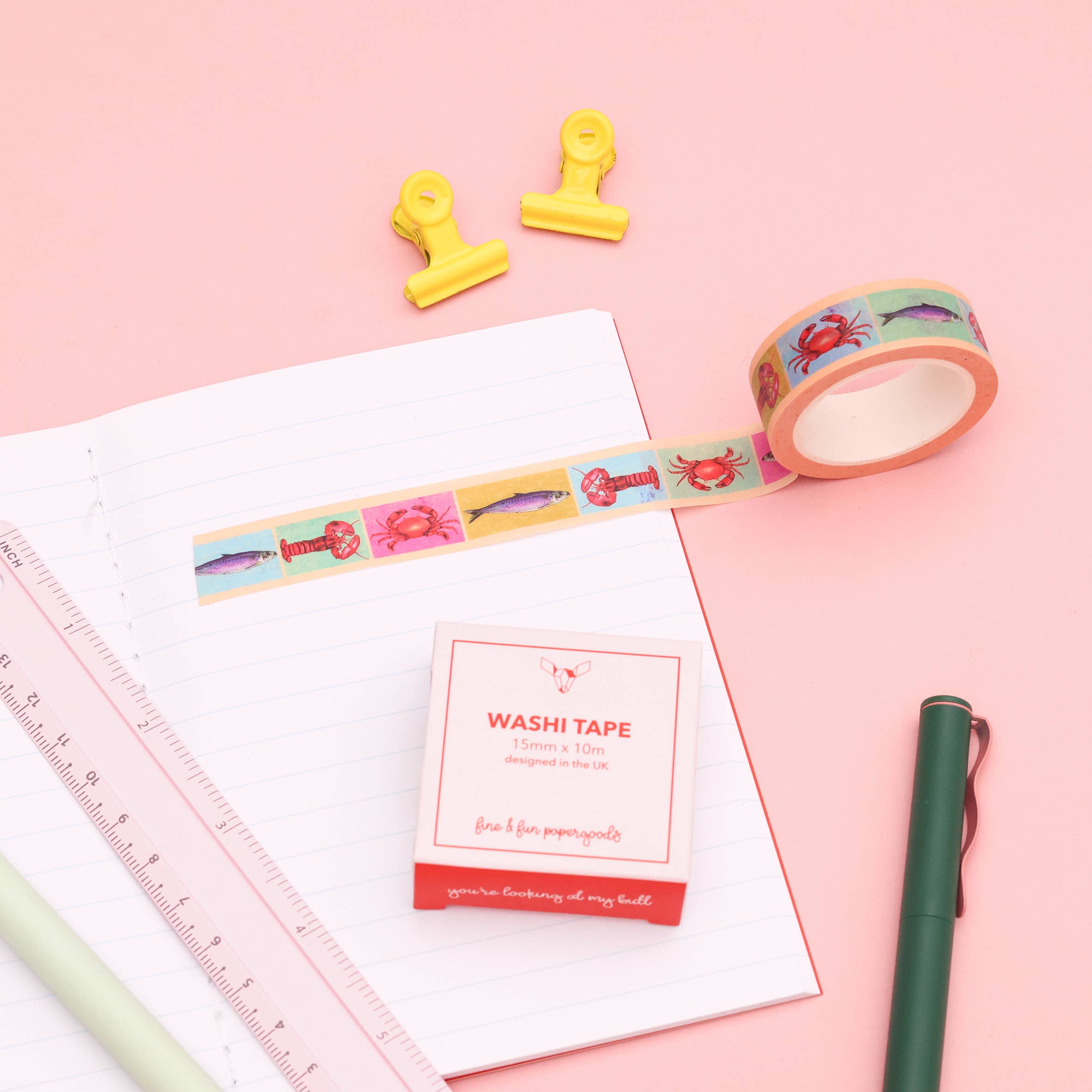 Fawn & Thistle Ltd (US Duties Paid) - Wholesale Washi Tape - Frutti di Mare Washi Tape | Sardines | Lobsters | Stationery7