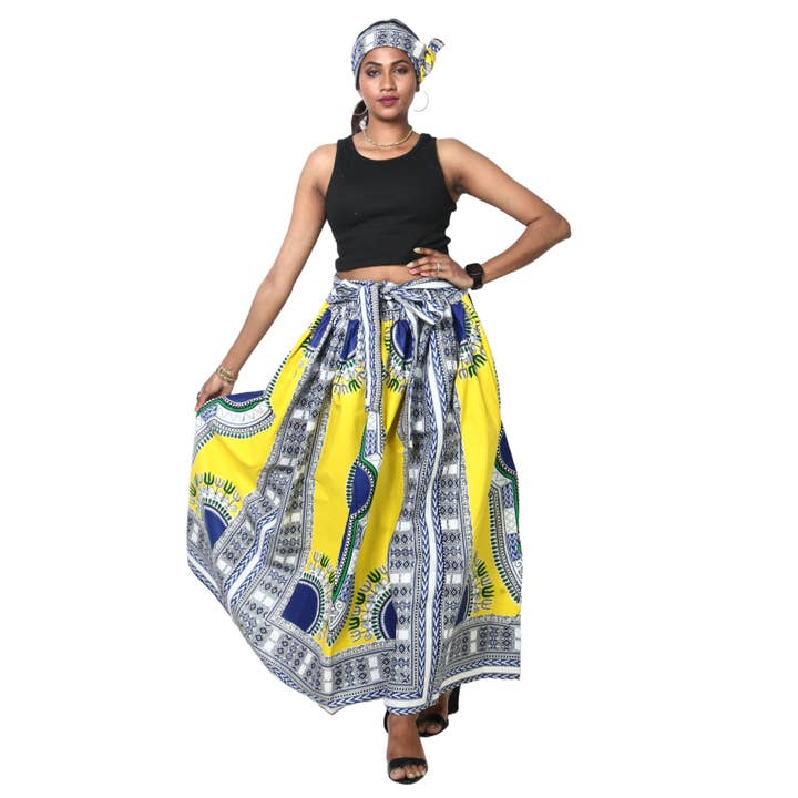 Women's Dashiki Maxi Skirt -- FI-38 for wholesale by African Stars