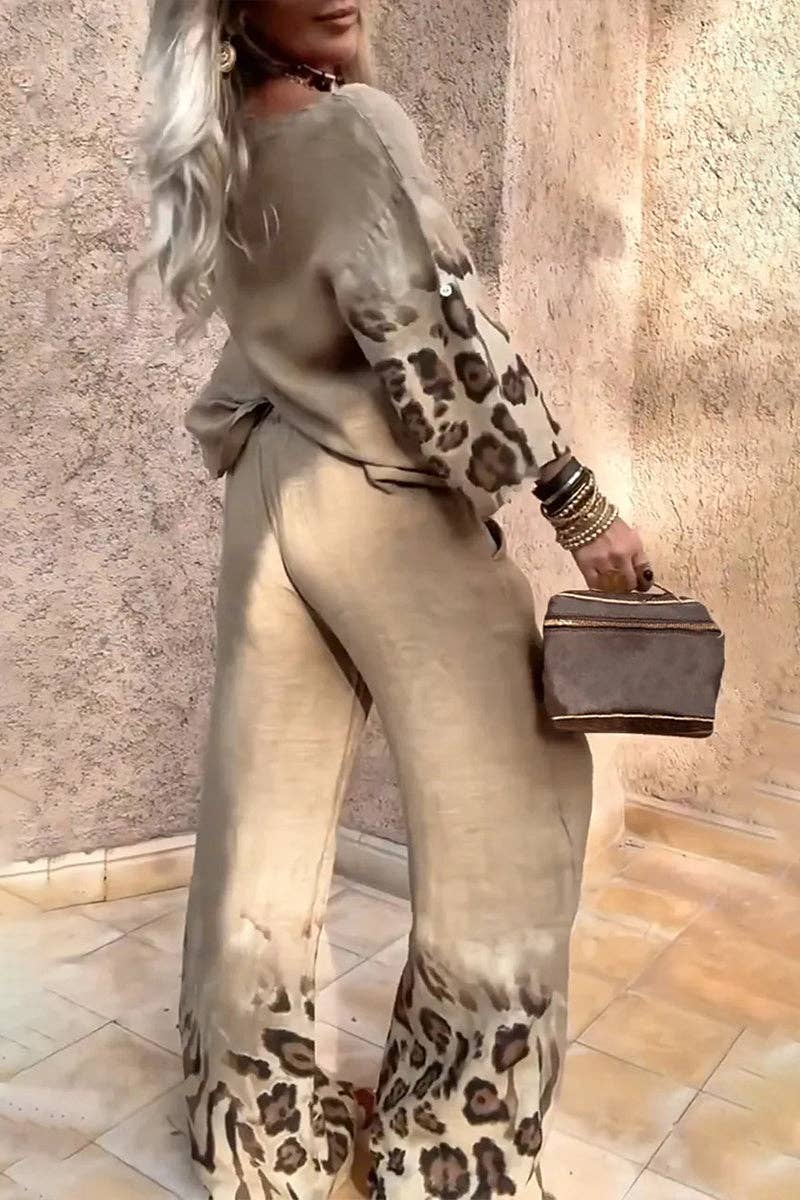 Mccolin – Großhandel Set aus Oberteil und Hose (NICHT Loungewear) – Damen – Zweiteiliges Set mit Leopardenmuster1