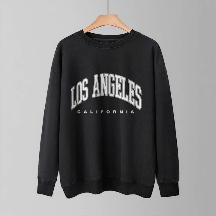 Los Angeles bedruckter lockerer Basic-Hoodie für den Großhandel von Lily Clothing