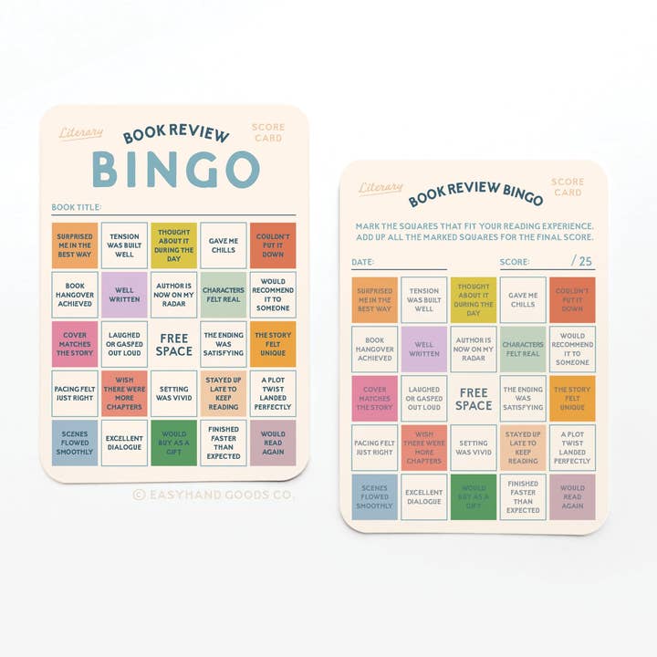 Easyhand Goods – formerly Onderkast - Wholesale Card Game - Book Review Bingo Card Set1
