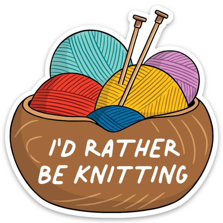 THE FOUND - Wholesale Sticker - I'd Rather be Knitting Die Cut Sticker0