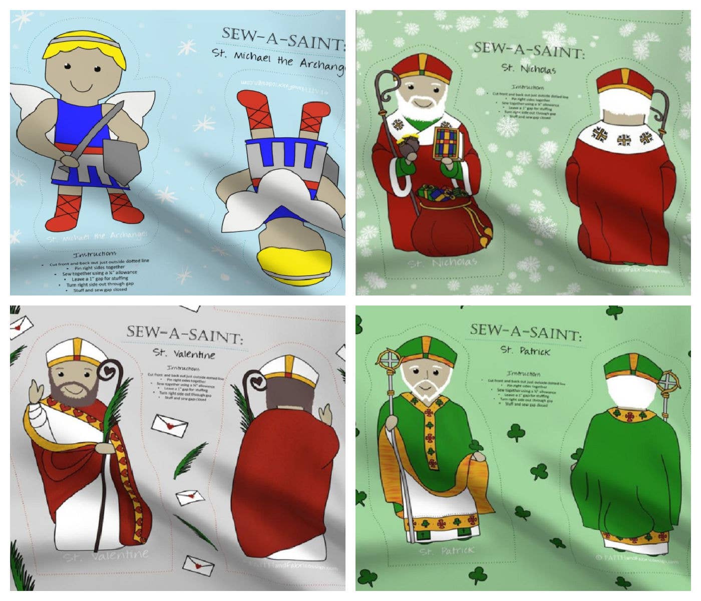 Faith and Fabric - Wholesale Craft Sewing Kit - Sew-a-Saint Male Christian Sewing Quilt Project for Kids2