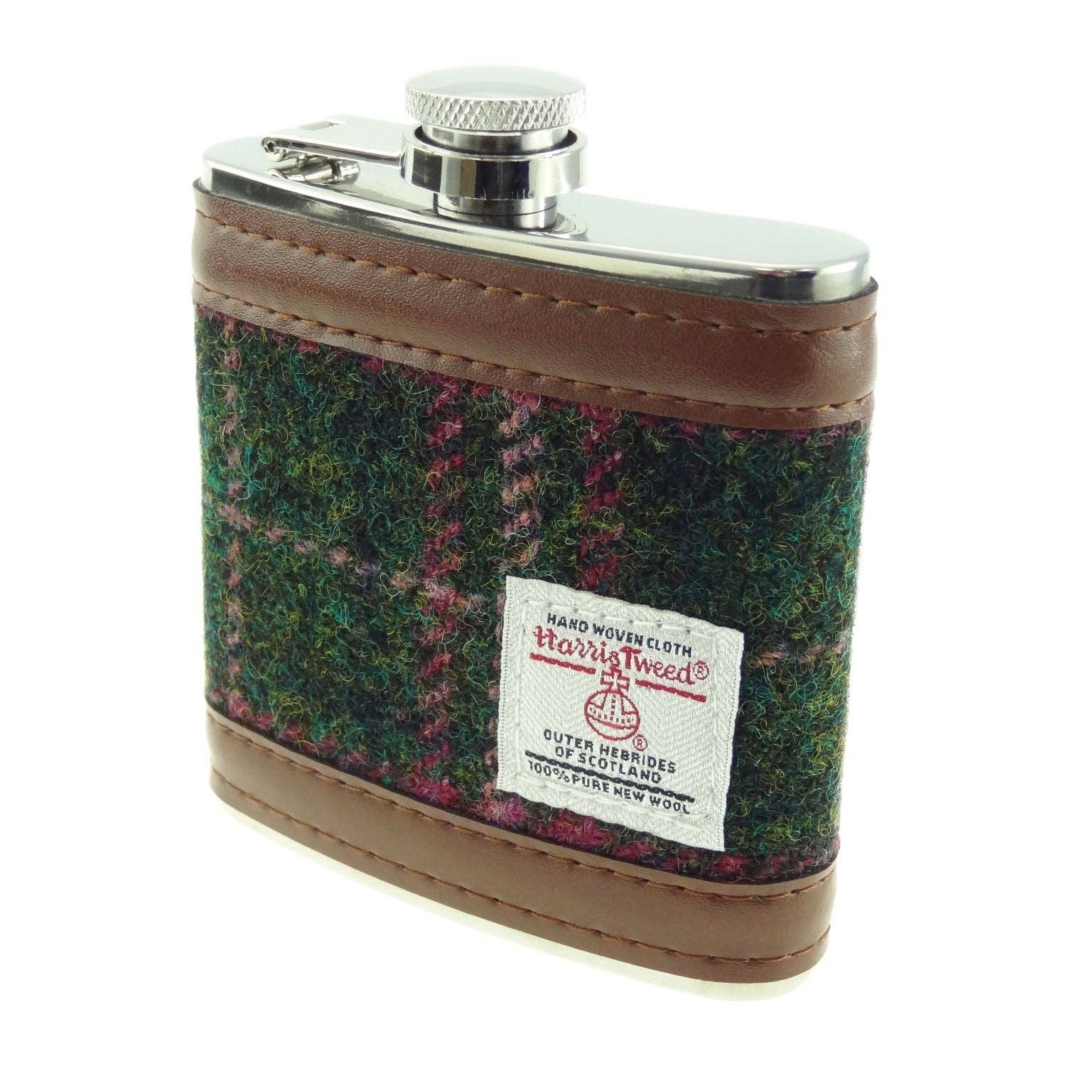 The Scotland Kilt Company – Großhandel Taschenflasche – Hüftflasche Harris Tweed, 6 Unzen, 10 Farben6