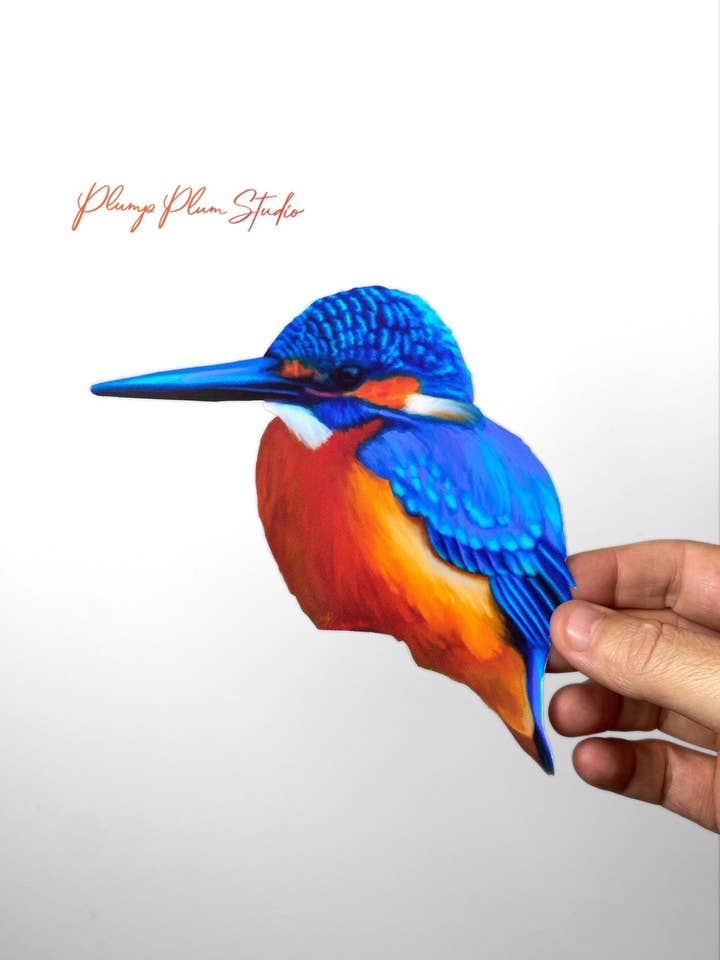 Almindelig Kingfisher mærkat, fugl væg klistermærke, Kingfisher fugl for engroshandel hos Plump Plum Studio