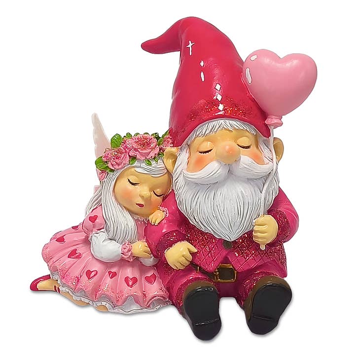 OrnamentallyYou - Vendita all'ingrosso Statuette decorative - Statuetta Piccola Coppia di Gnomi Storia d'Amore Stravagante, 4" Regalo Carino e Piccolo per San Valentino Mini Statua