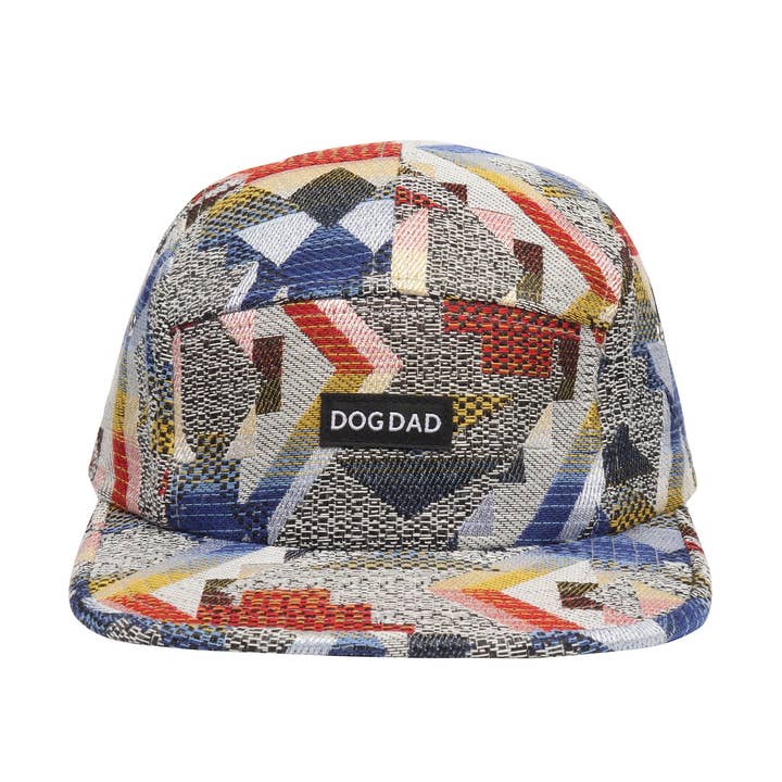 Hatphile Dog Dad Geo Red Navy 5-Panel Hat Camper Camp Cap for wholesale by HATPHILE