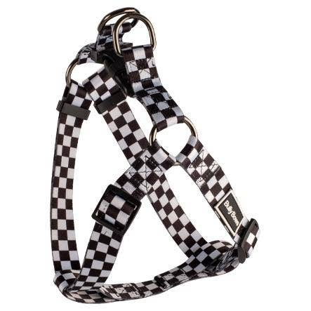 Black And White Checkered Dog Harness for wholesale by Bully Bows