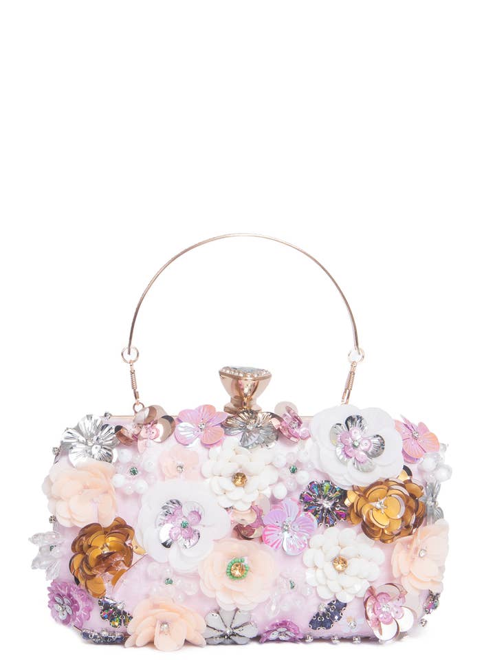 FLOWER Pochette | Borsa da Sera Floreale con Strass per la vendita all'ingrosso da parte di Lauren Lorraine