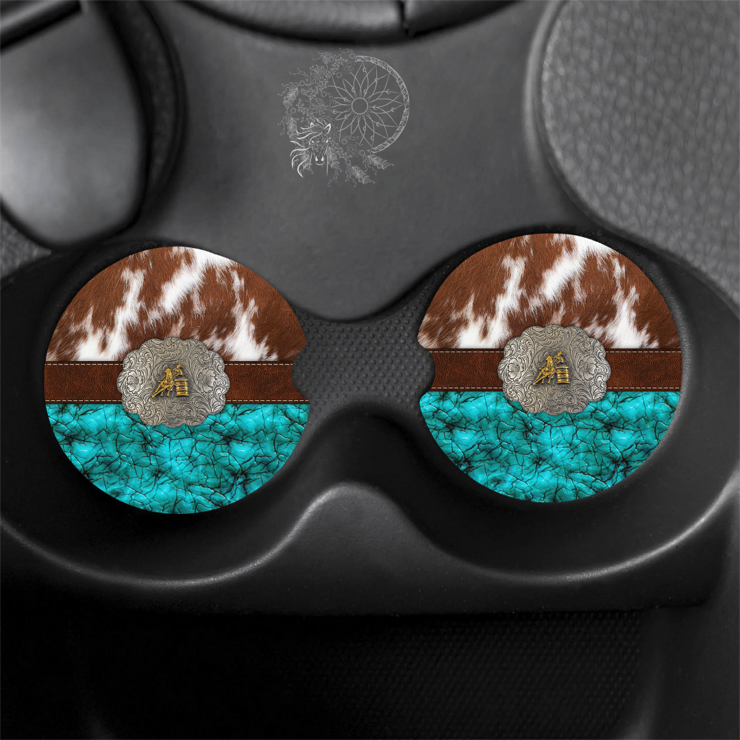 Dark Horse Dream Designs LLC - Wholesale Car Coaster - Unisex - Rodeo Buckle / Horse / Equine / Animal Car Coasters0