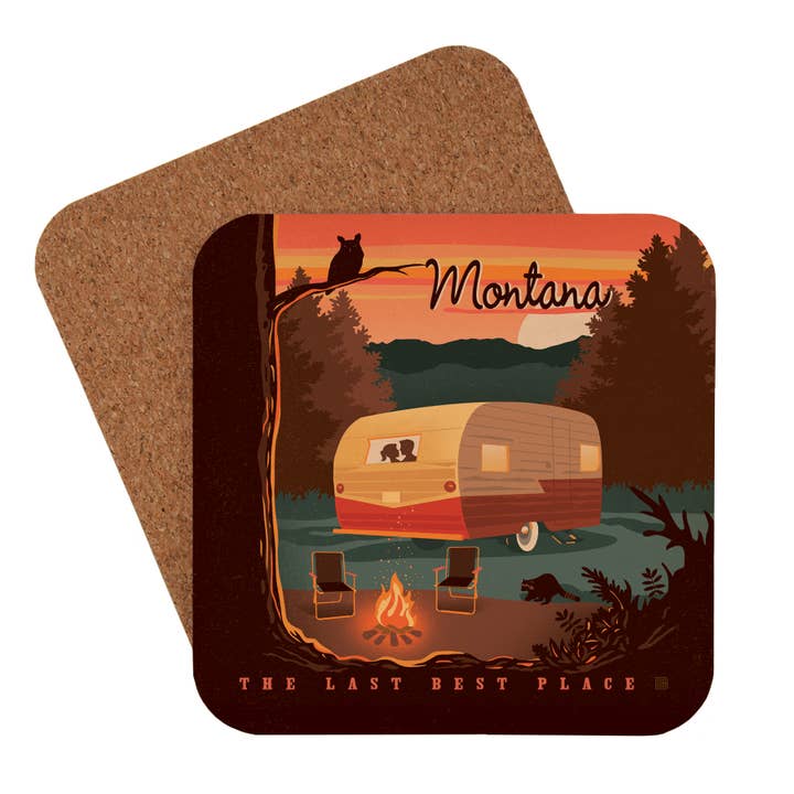 Montana The Last Best Place Coaster for wholesale by Tourist Courts