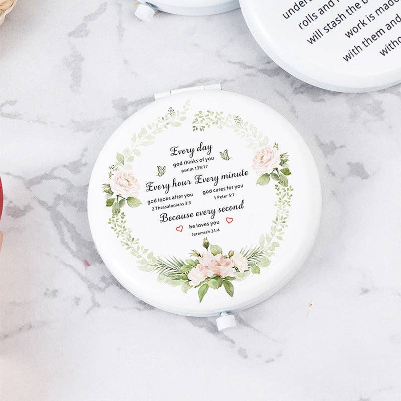 Dipped Shop - Wholesale Compact Mirror - White Letter Mini Portable Makeup Mirror DP25F4112