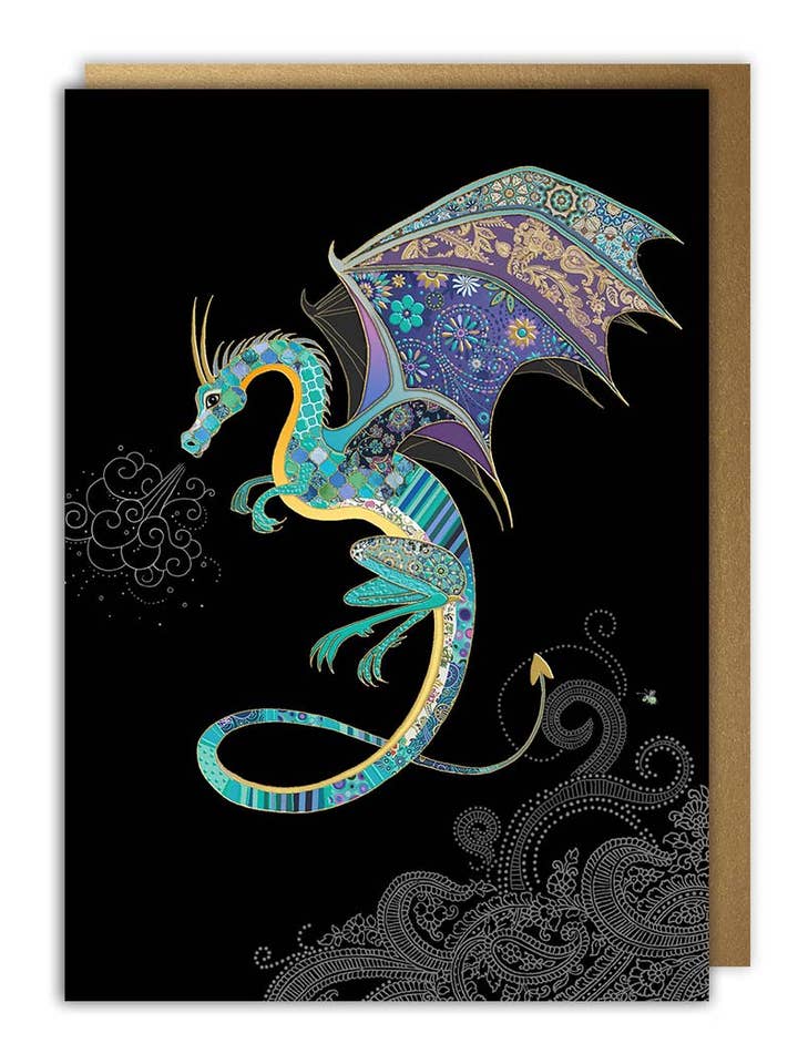 Blue Dragon Blank Card for wholesale by Notes & Queries, Inc.