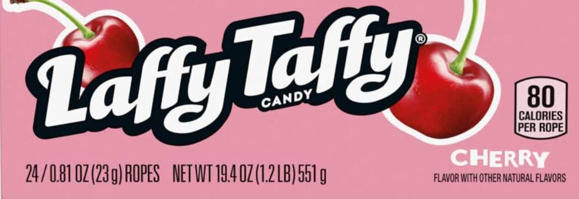 O'Shea's Candies Sweet Shop - Wholesale Taffy - Nostalgic 1975 “ROPES” LAFFY TAFFY Strawberry 🍓 24CT Box2
