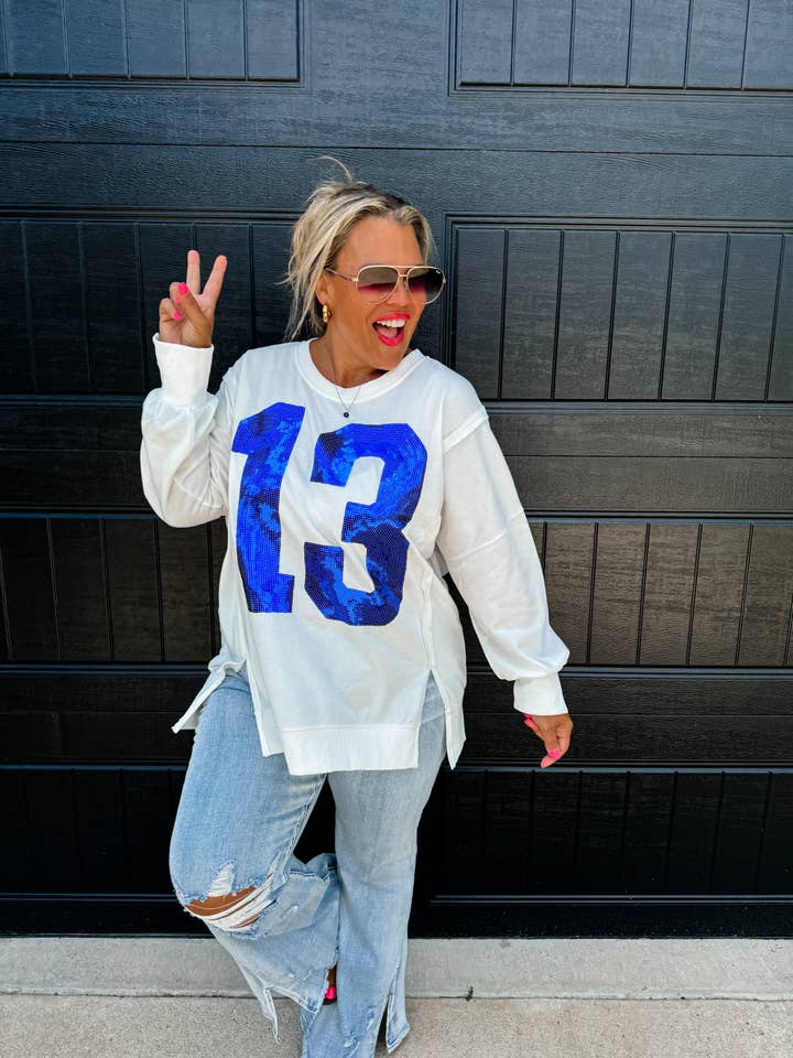 BLAKELEY - Wholesale Graphic Sweatshirt - Women's - LUCKY NUMBER 13 SWEATSHIRT