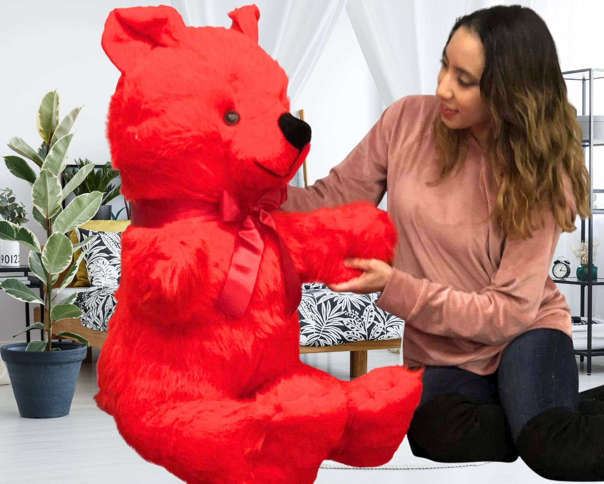 Big Plush - Vente Peluche – enfant et bébé - Ours en peluche géant rouge pour la Saint-Valentin 46 pouces4