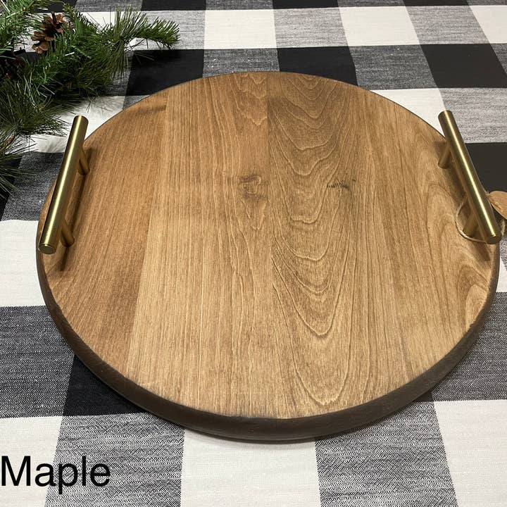 Northwoods Shops – wholesale Serving tray – Round Charcuterie Board With Handles | Wood Serving Tray