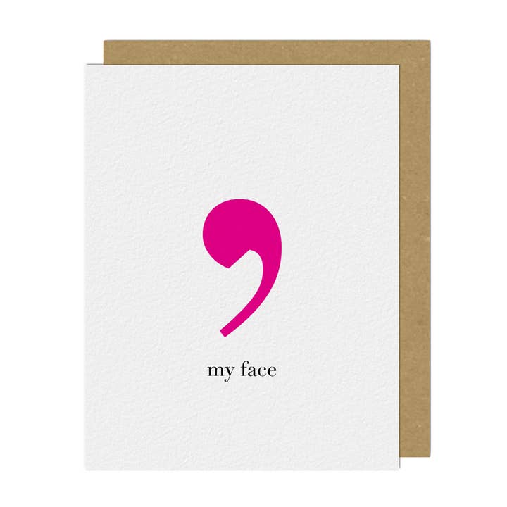 Ampersand M Studio - Wholesale Love Card - Comma on My Face Sexy Greeting Card