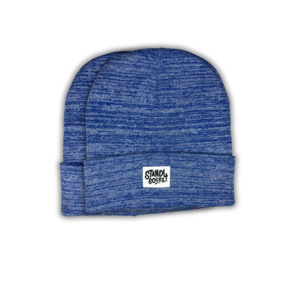 Stand4 Socks - Wholesale Beanie - Unisex - Stand4 Solid Blue Beanie with Patch