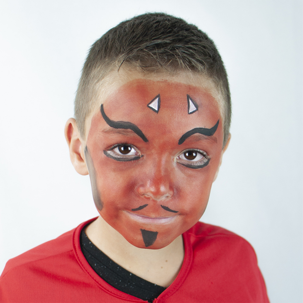 Namaki Cosmetics – Großhandel Spiel-Make-up/Gesichtsfarbe – Kinder – 5.2 3-Farben Schminkset – „Teufel & Spinne“3