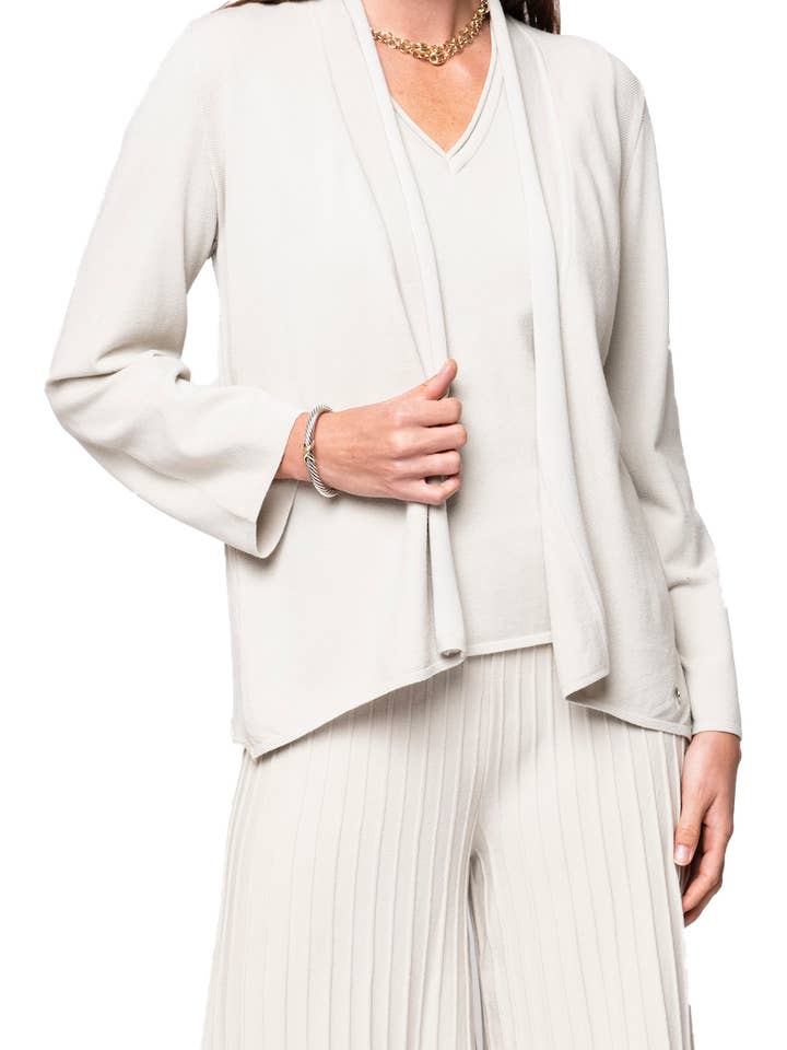 Amy Shawl Collar Cardigan ; Beige for wholesale by Biana