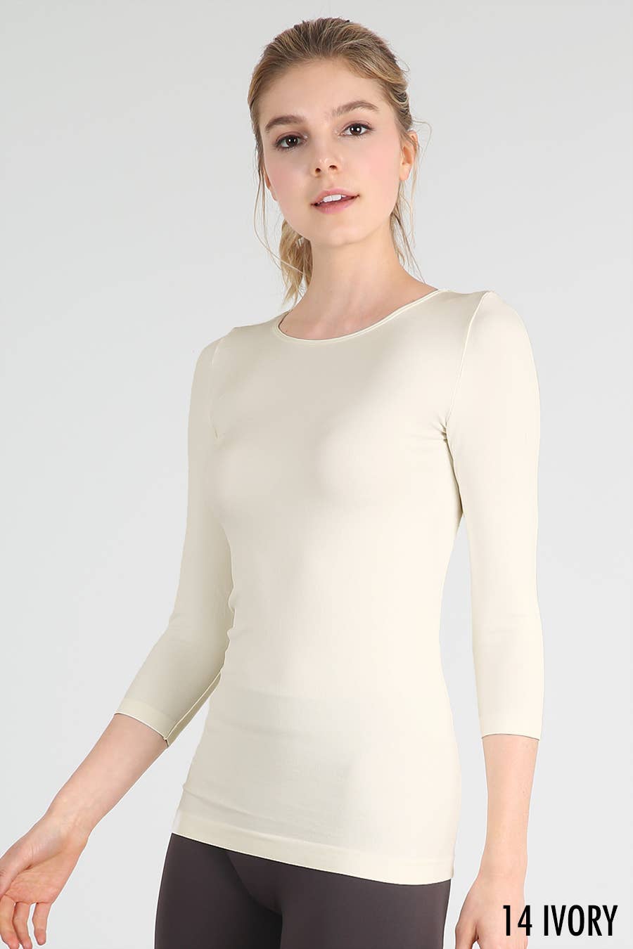 NIKIBIKI - Wholesale Knit Top - Women's - NS5423H - 3/4 Sleeve Crew Neck Top2