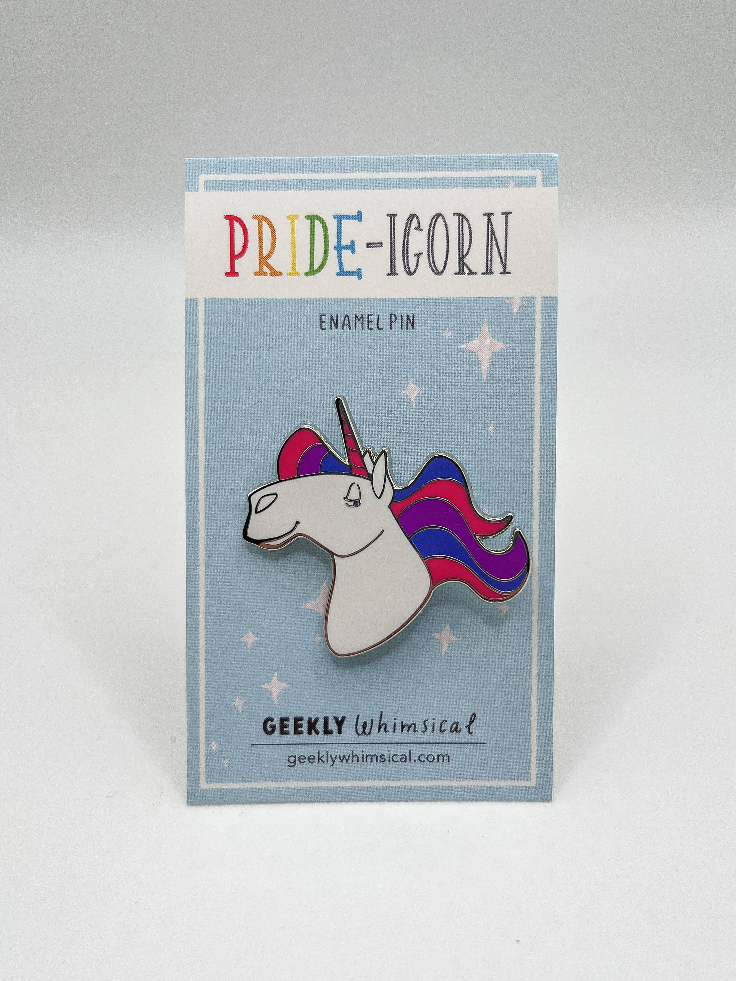 Geekly Whimsical - Wholesale Lapel Pin/Button - Pride-icorns! Pride Unicorn Enamel Pin - Bisexual1