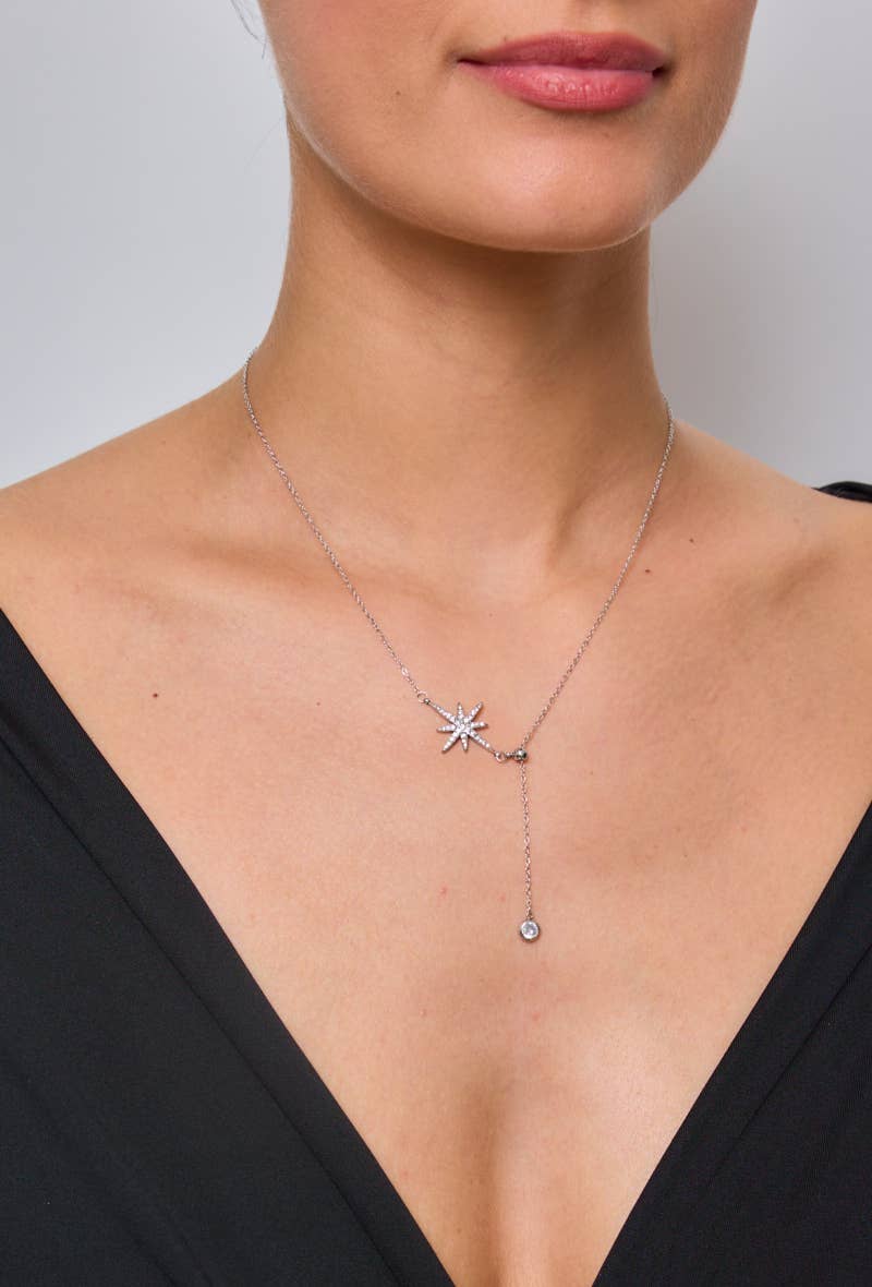 BYREN | ÉLINE L'ATELIER – Großhandel Kette mit Anhänger/Charm – 224AQ02 Stern-Y-Halskette aus Edelstahl