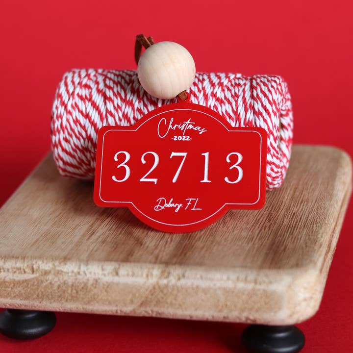 Florida Leather Co - Wholesale Ornament - Zip Code Ornament
