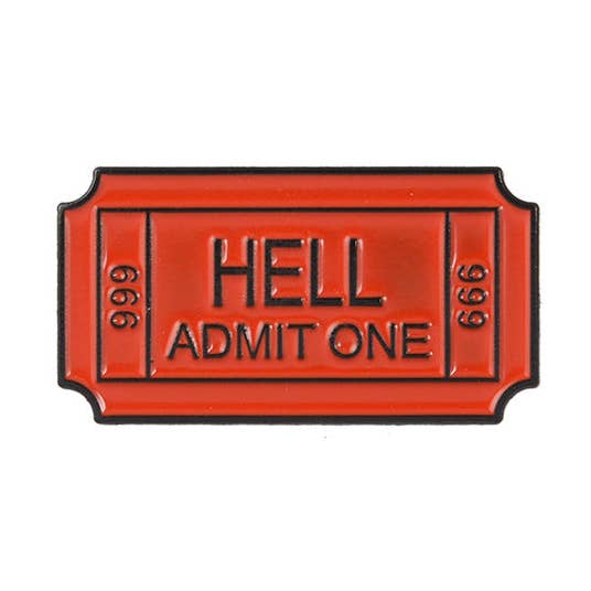Ticket to Hell Enamel Pin for wholesale by Shady Front