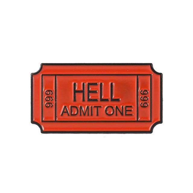 Pin esmaltado Ticket to Hell para venta al por mayor de Shady Front