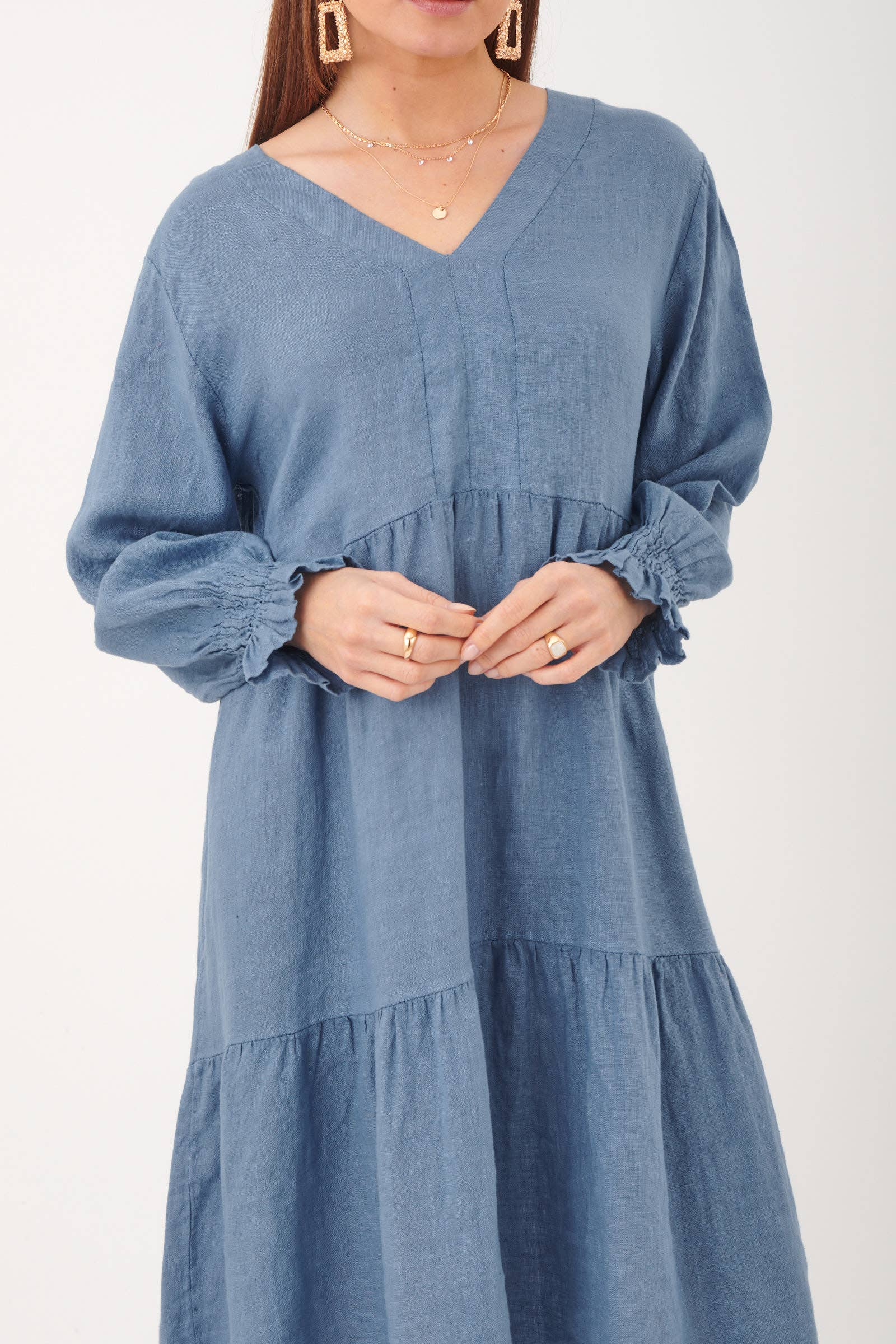 ORNELLA PARIS - Wholesale Dress - Women's - LEL-R5223 linen dress23