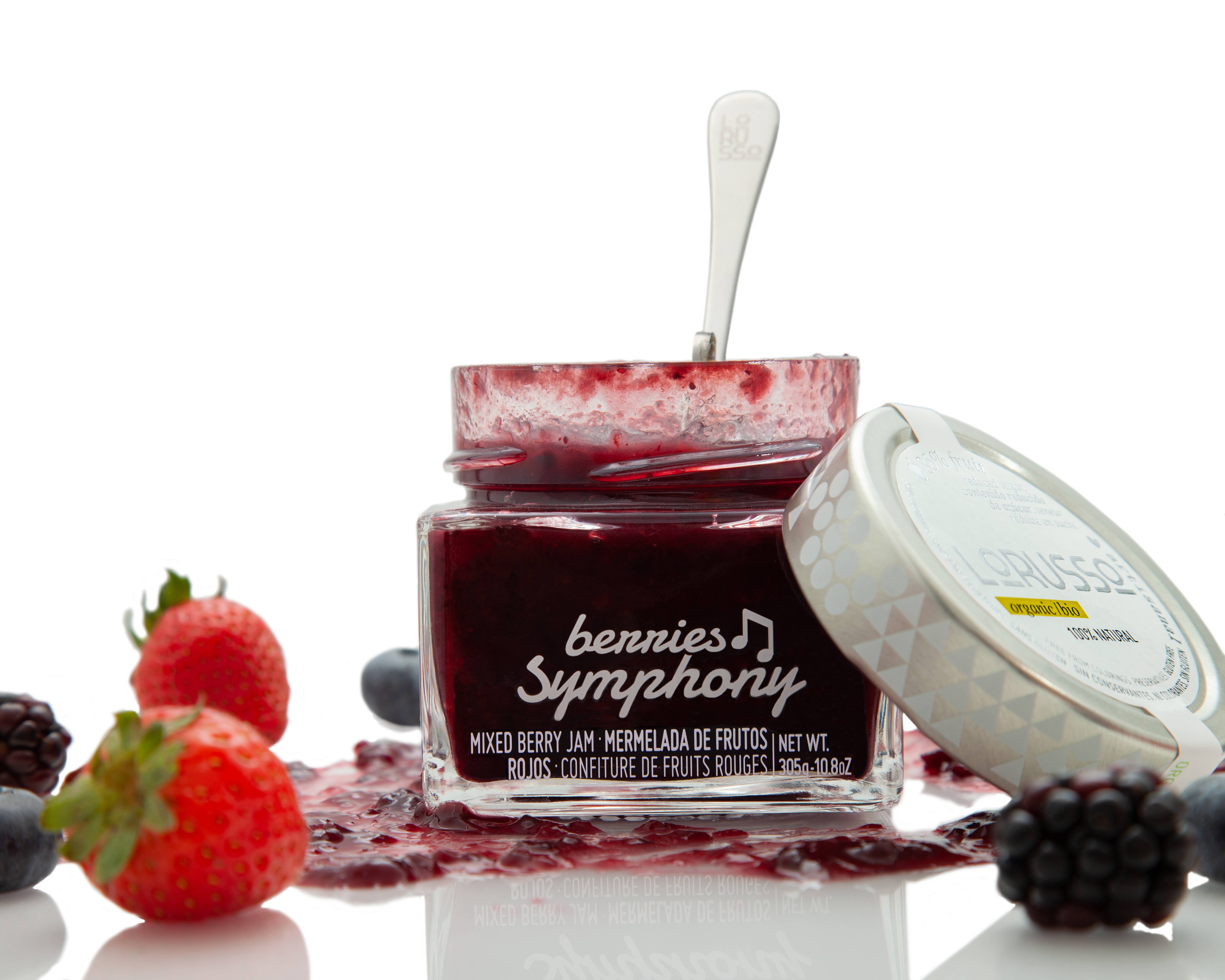 LoRUSSo - Venta al por mayor Mermelada/gelatina - Mermelada ecológica artesanal de frutos rojos 85% fruta 305g3