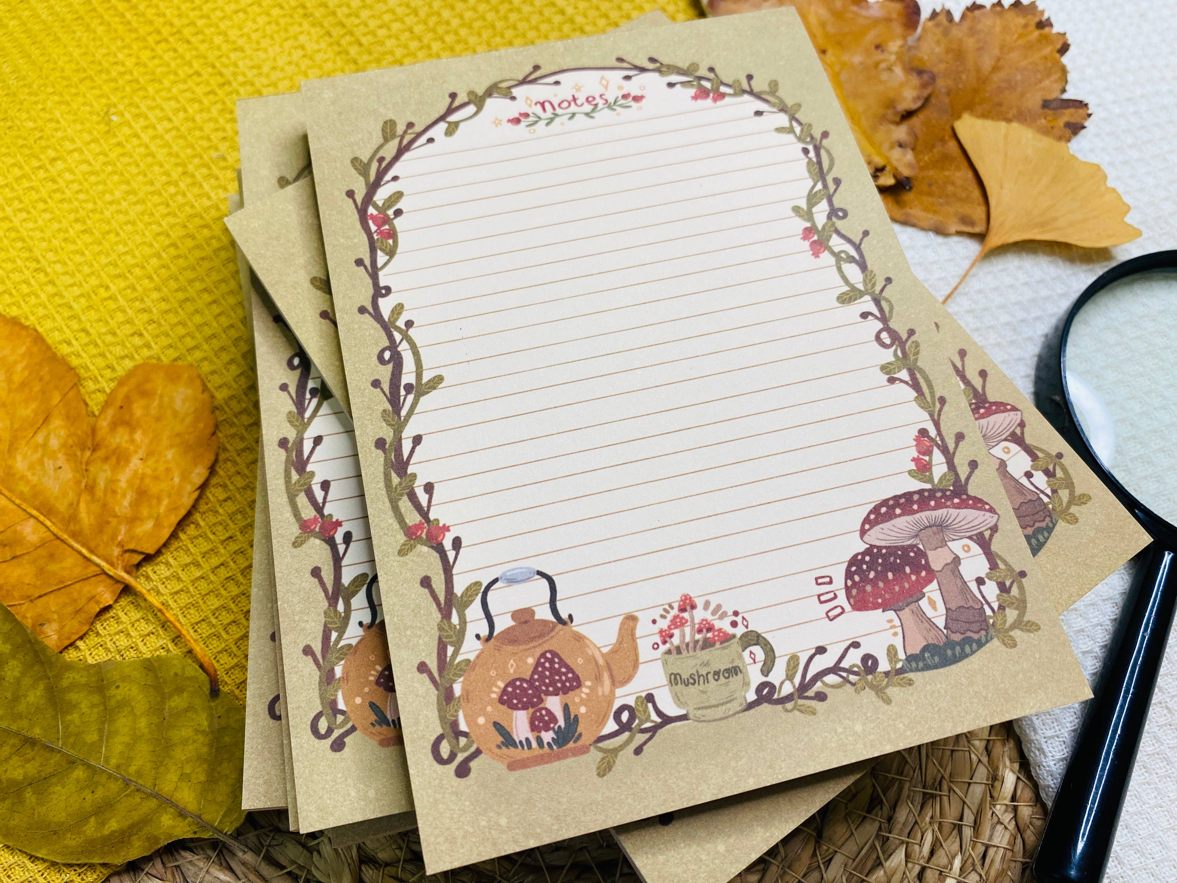 Split Moon Studios - Wholesale Notepad - NEW* Vintage Mushroom Notepad A6 To-Do List1