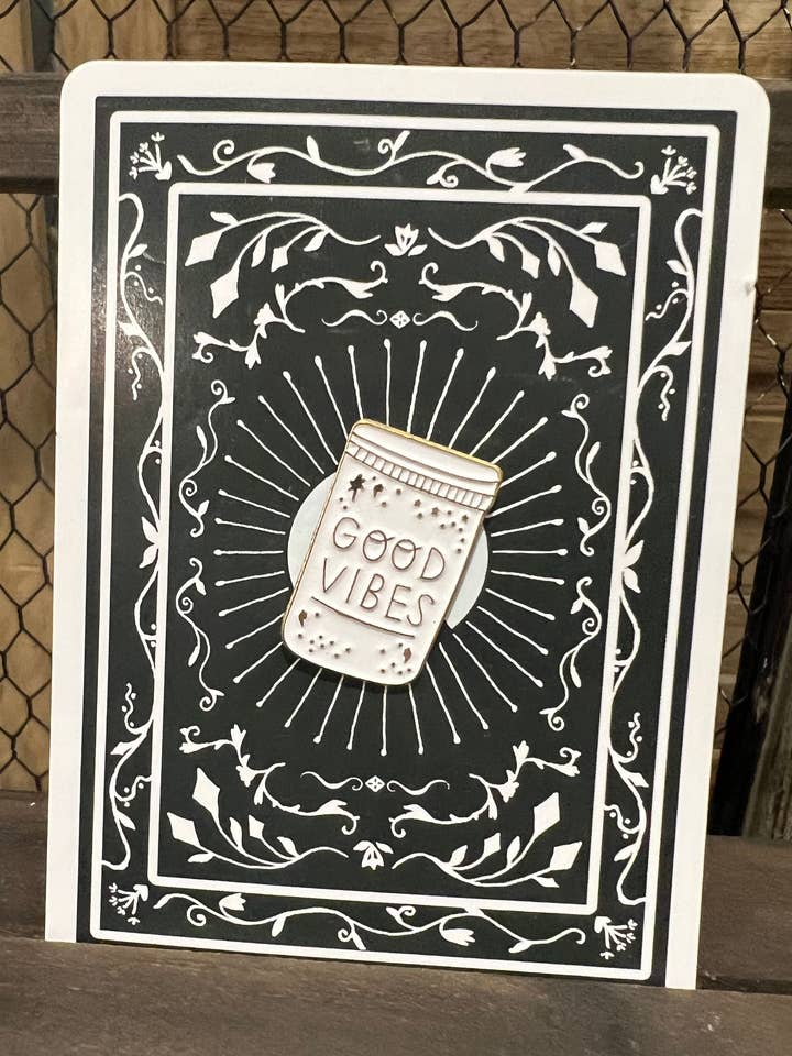 CLOSEOUT Enamel Pin Good Vibes Jar for wholesale by LoVely Chaos