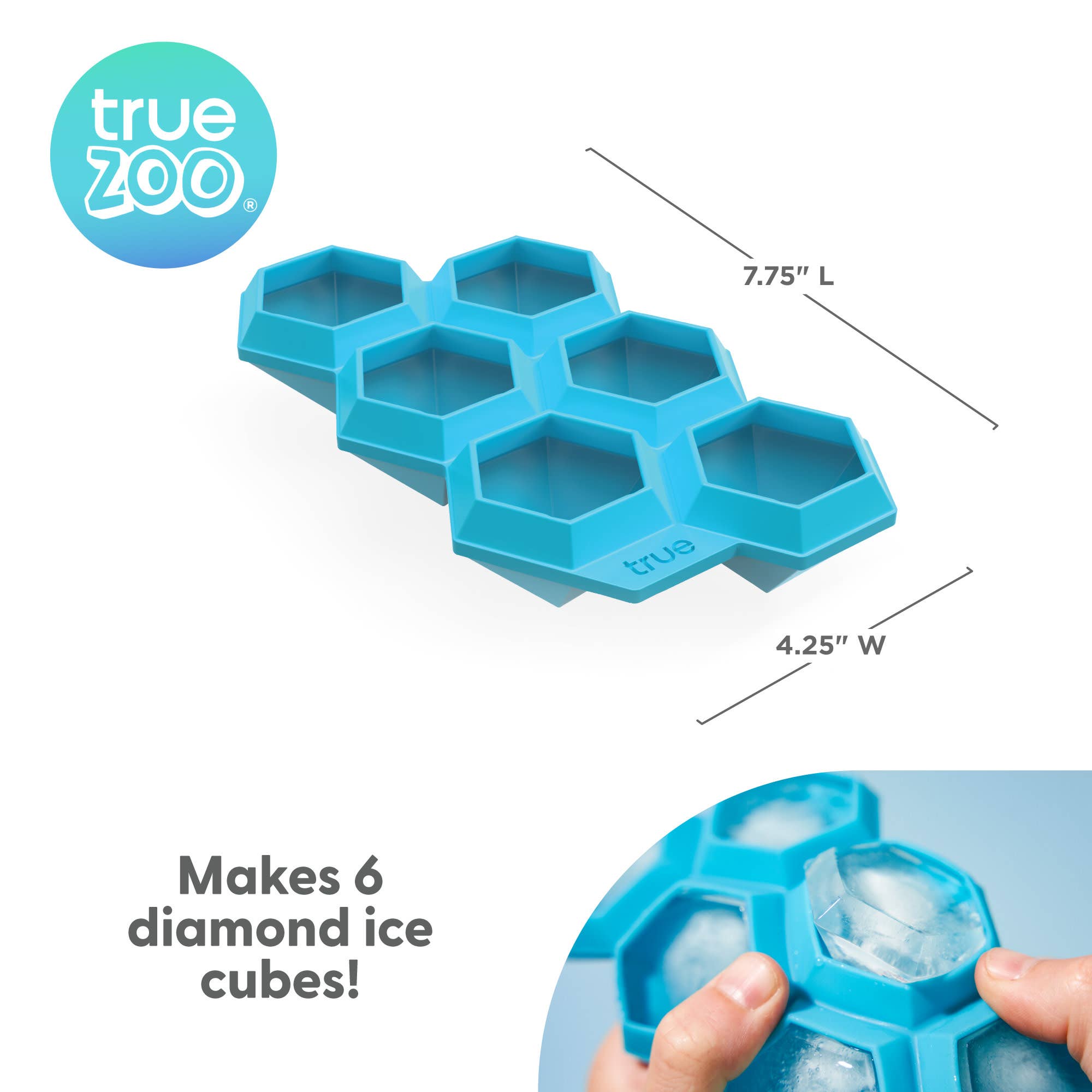 TRUE - Wholesale Ice Tray/Mold - TrueZoo Iced Out Silicone 6 Diamond Ice Cube Tray Mold5