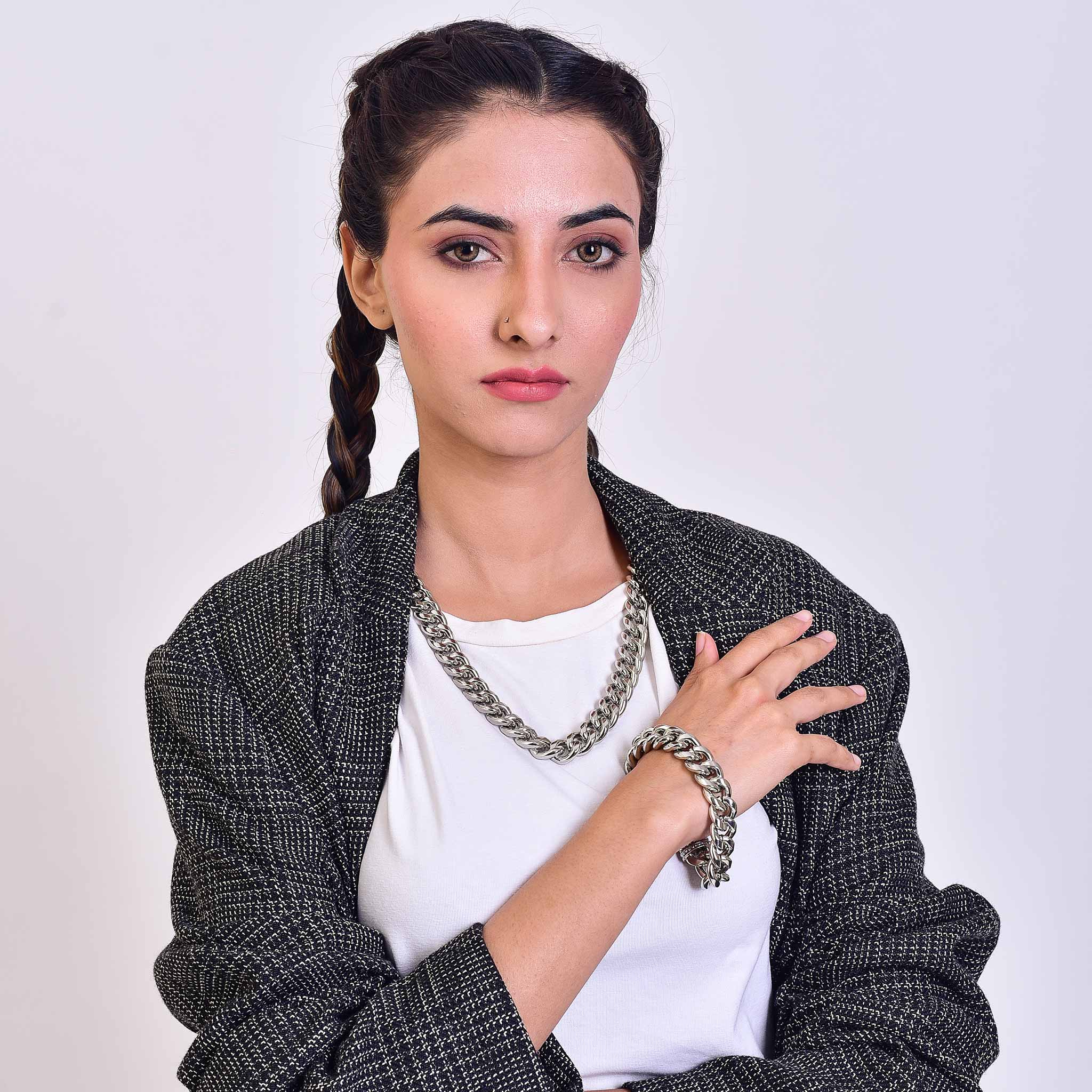 EMESLY - Wholesale Link & Chain Necklace - Miami Cuban Necklace (14mm, Silver)5