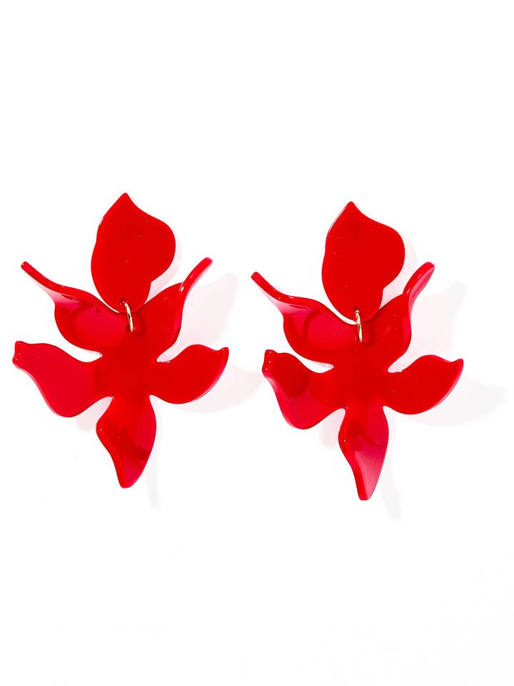 Flora Statement-örhängen - Äkta Röd för wholesale av LINNY CO