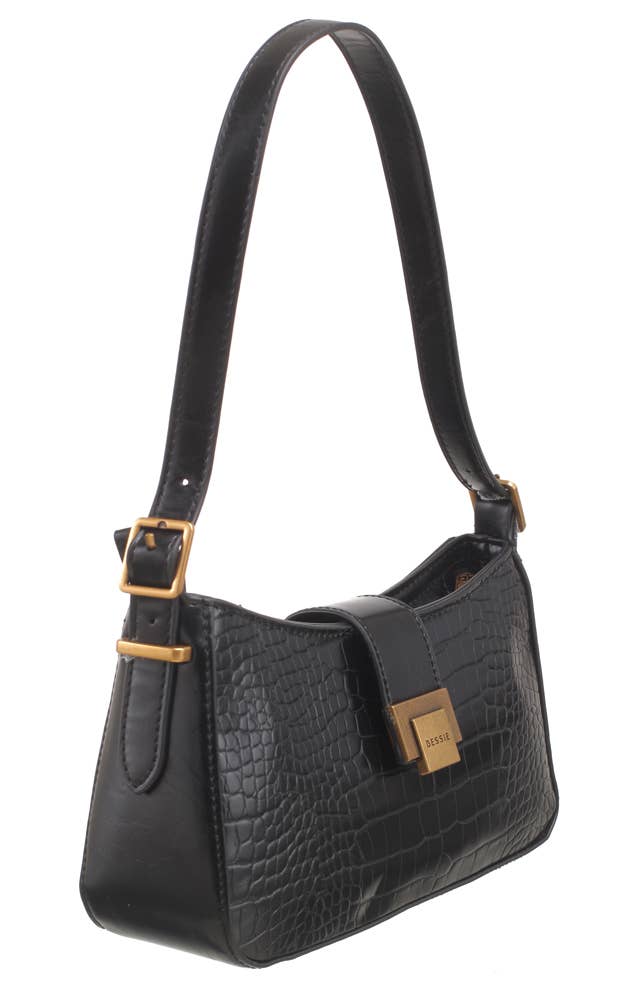Bessie London - Wholesale Crossbody Bag - Women's - CROC BAGUETTE BAG0