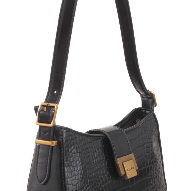 Bessie London - Wholesale Crossbody Bag - Women's - CROC BAGUETTE BAG